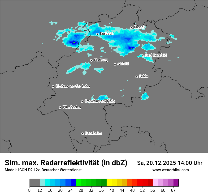 Modellkarten Simuliertes Radarbild