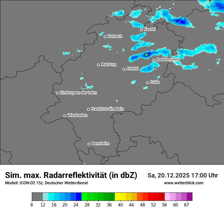 Modellkarten Simuliertes Radarbild