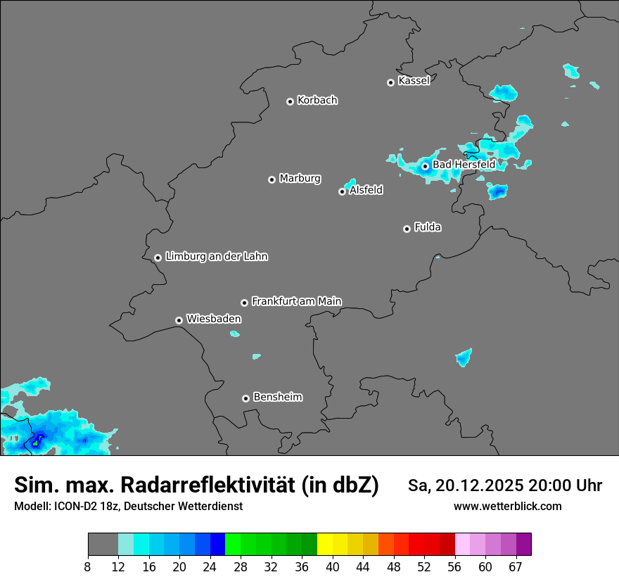 Modellkarten Simuliertes Radarbild