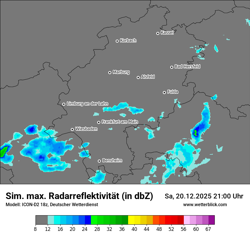 Modellkarten Simuliertes Radarbild
