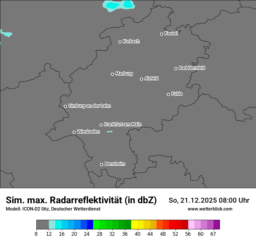 Modellkarten Simuliertes Radarbild