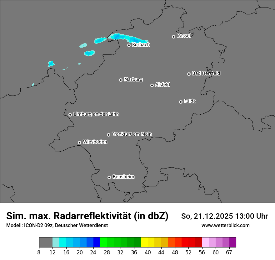 Modellkarten Simuliertes Radarbild