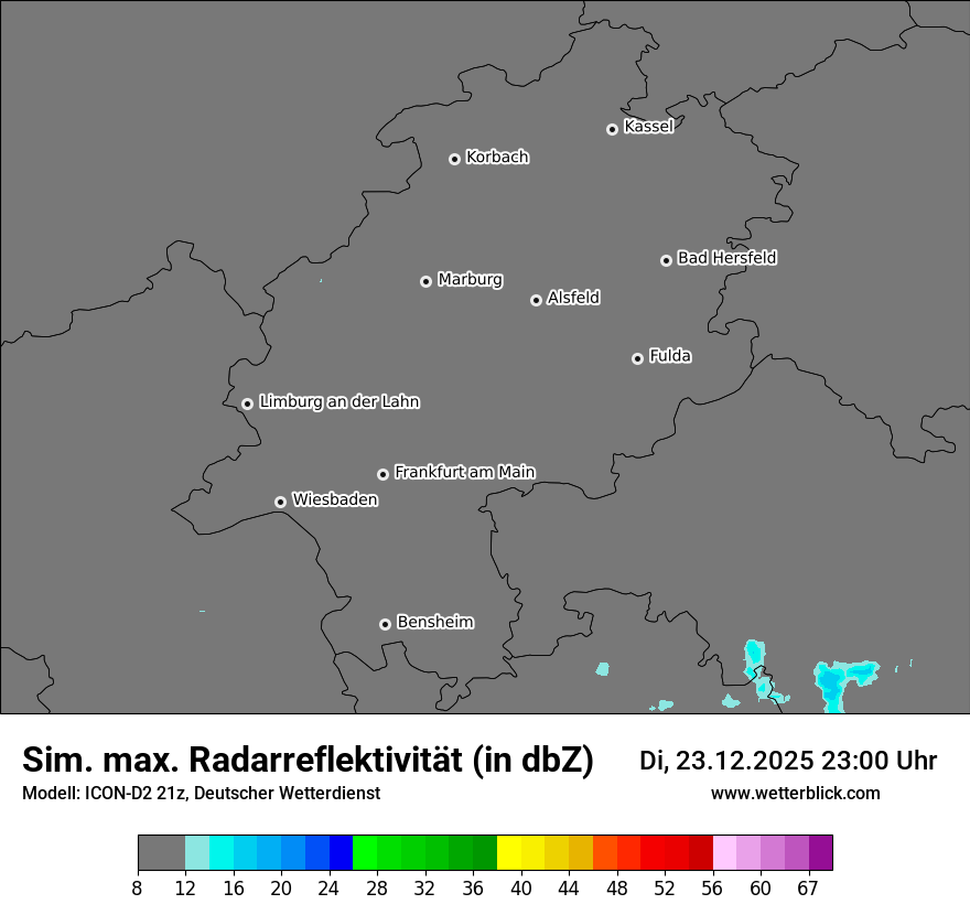 Modellkarten Simuliertes Radarbild