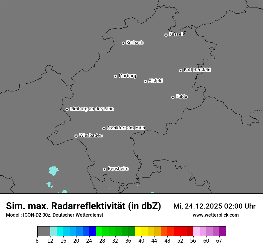 Modellkarten Simuliertes Radarbild