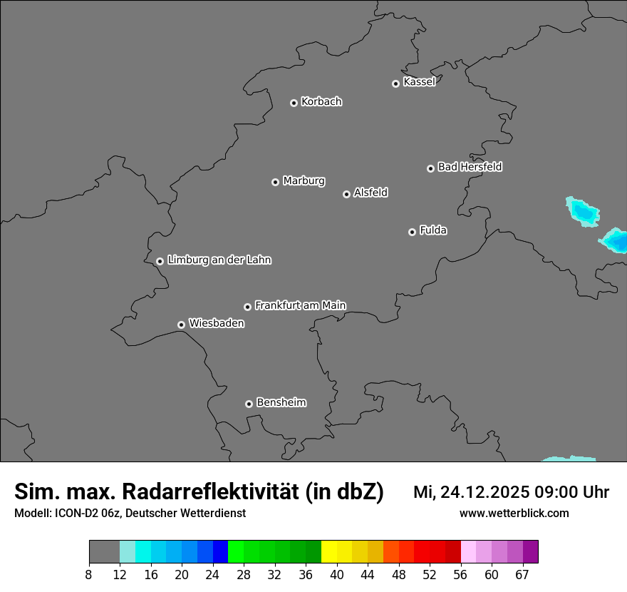 Modellkarten Simuliertes Radarbild