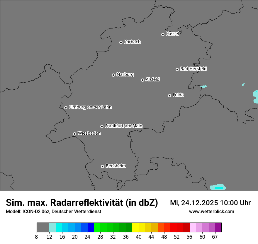 Modellkarten Simuliertes Radarbild