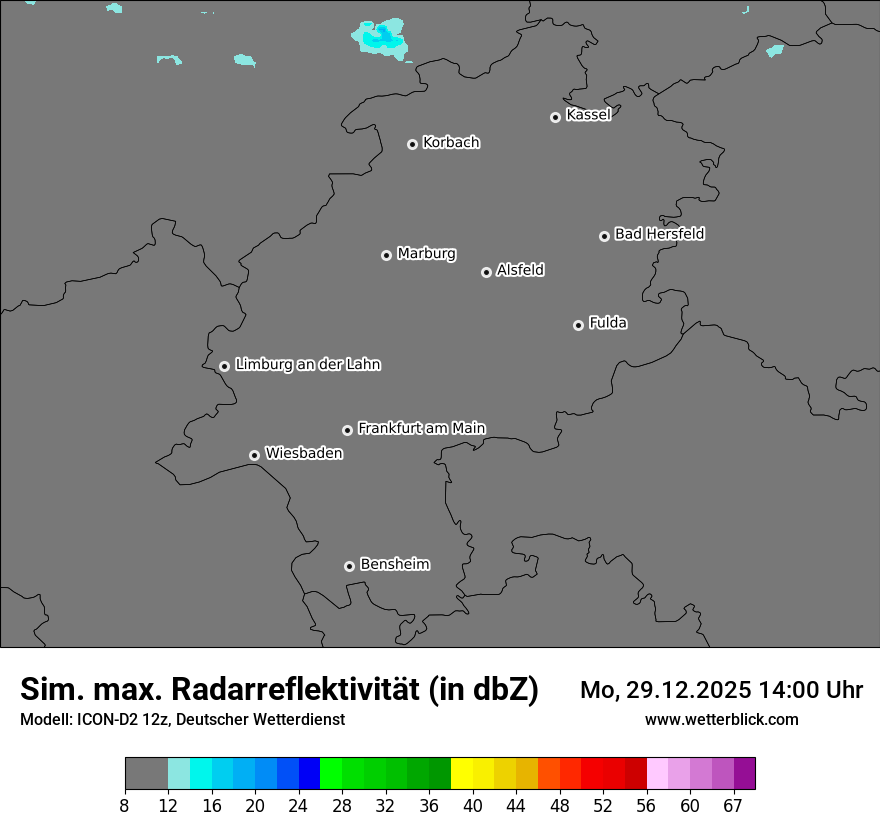 Modellkarten Simuliertes Radarbild