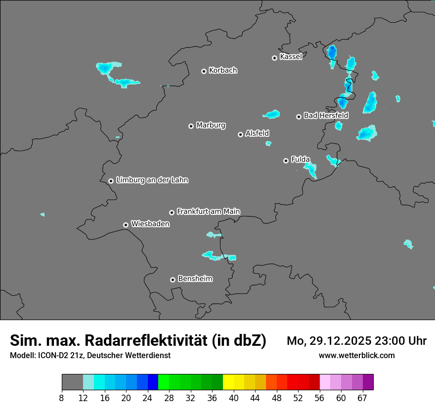 Modellkarten Simuliertes Radarbild