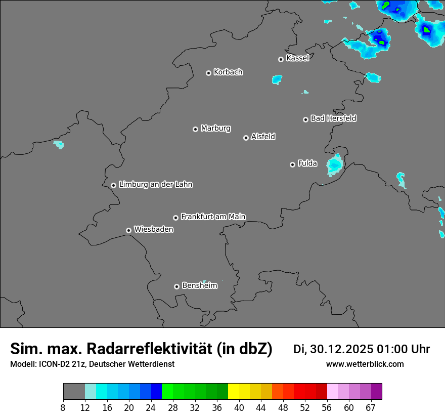 Modellkarten Simuliertes Radarbild