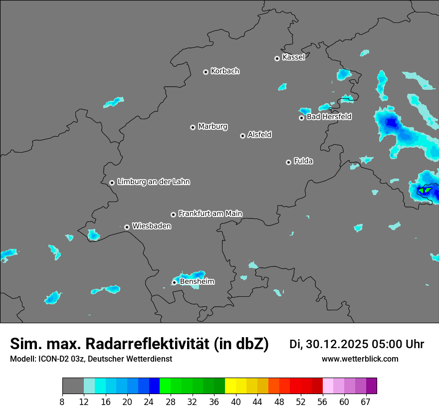 Modellkarten Simuliertes Radarbild