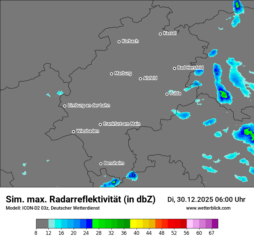 Modellkarten Simuliertes Radarbild