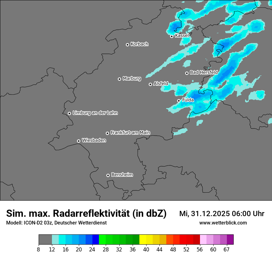 Modellkarten Simuliertes Radarbild