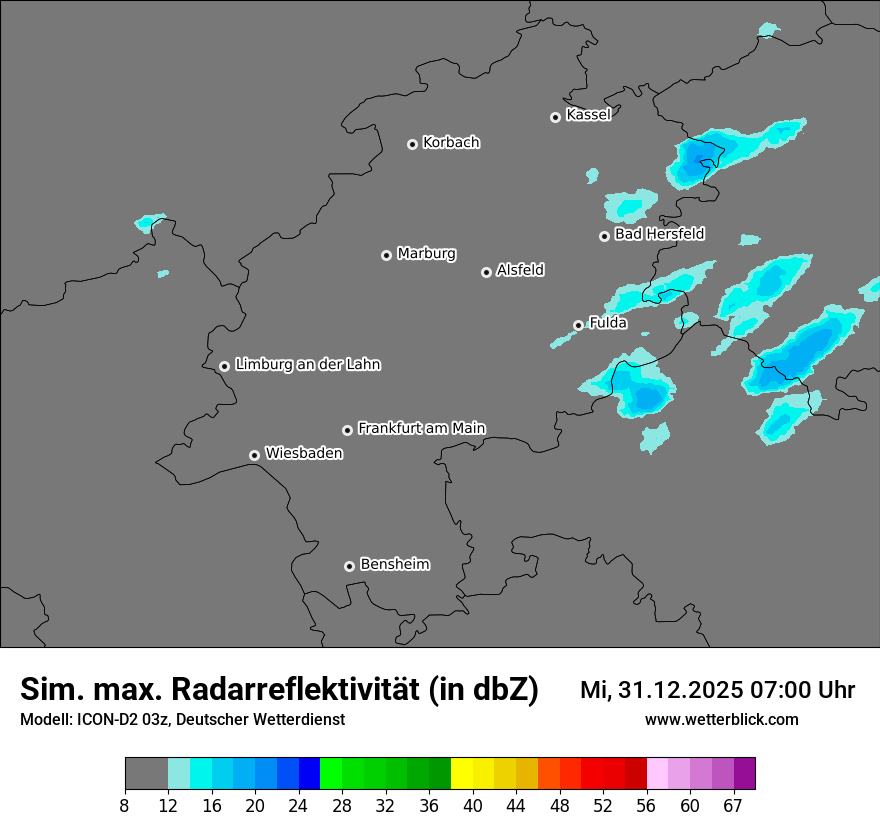 Modellkarten Simuliertes Radarbild