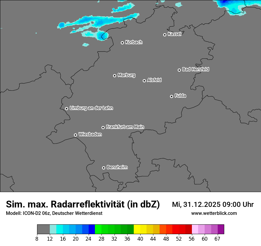 Modellkarten Simuliertes Radarbild