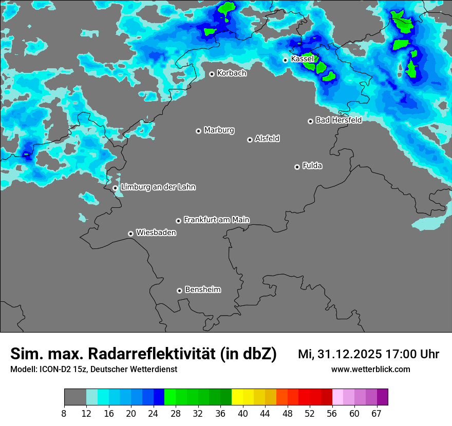 Modellkarten Simuliertes Radarbild