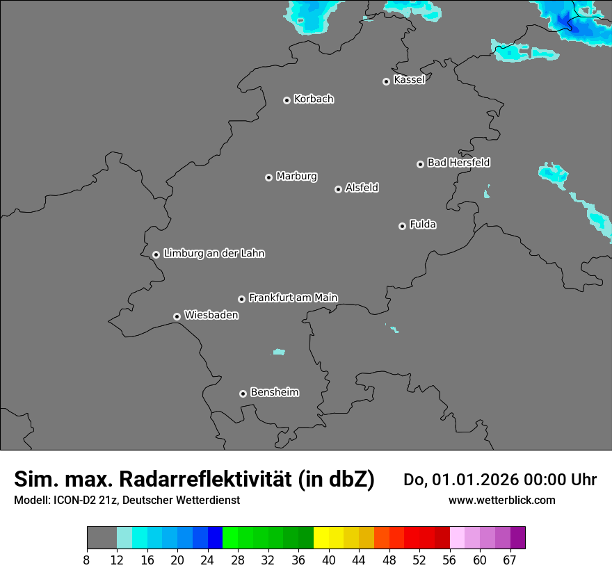 Modellkarten Simuliertes Radarbild