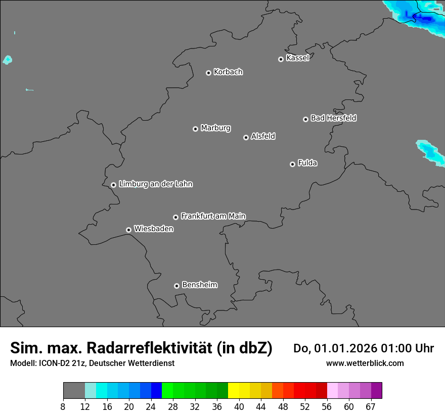 Modellkarten Simuliertes Radarbild