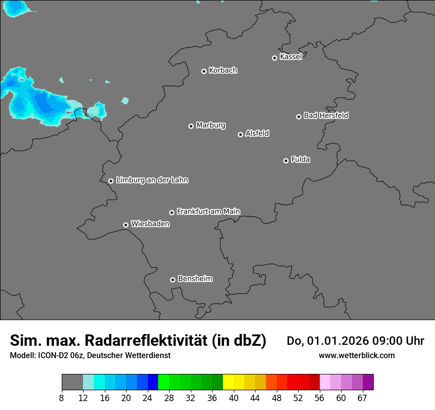 Modellkarten Simuliertes Radarbild