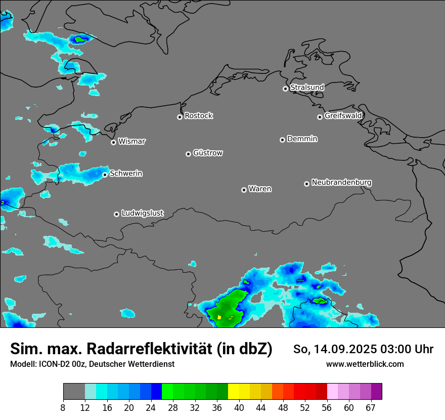 Modellkarten Simuliertes Radarbild