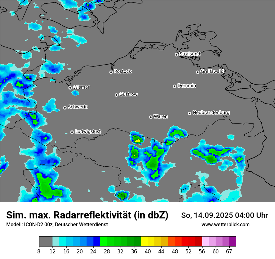 Modellkarten Simuliertes Radarbild