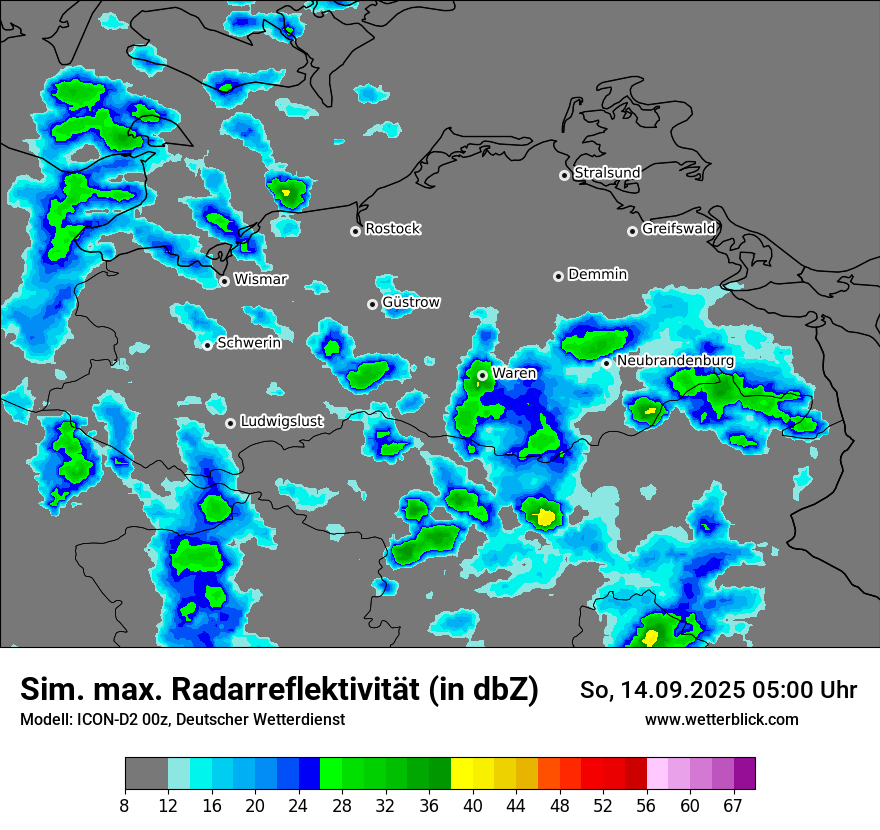 Modellkarten Simuliertes Radarbild