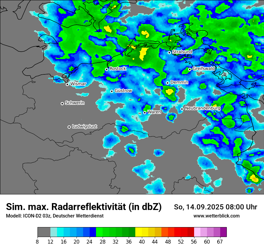 Modellkarten Simuliertes Radarbild