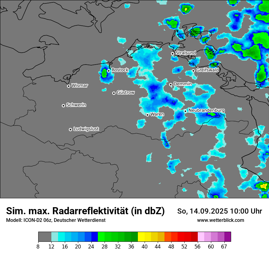 Modellkarten Simuliertes Radarbild