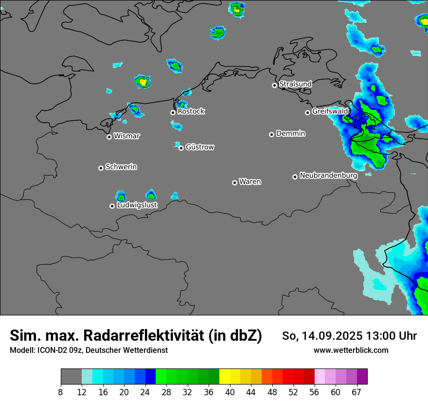 Modellkarten Simuliertes Radarbild