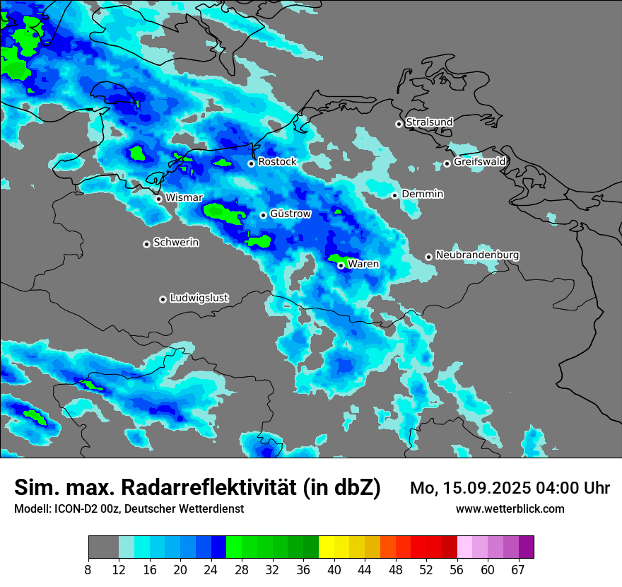 Modellkarten Simuliertes Radarbild