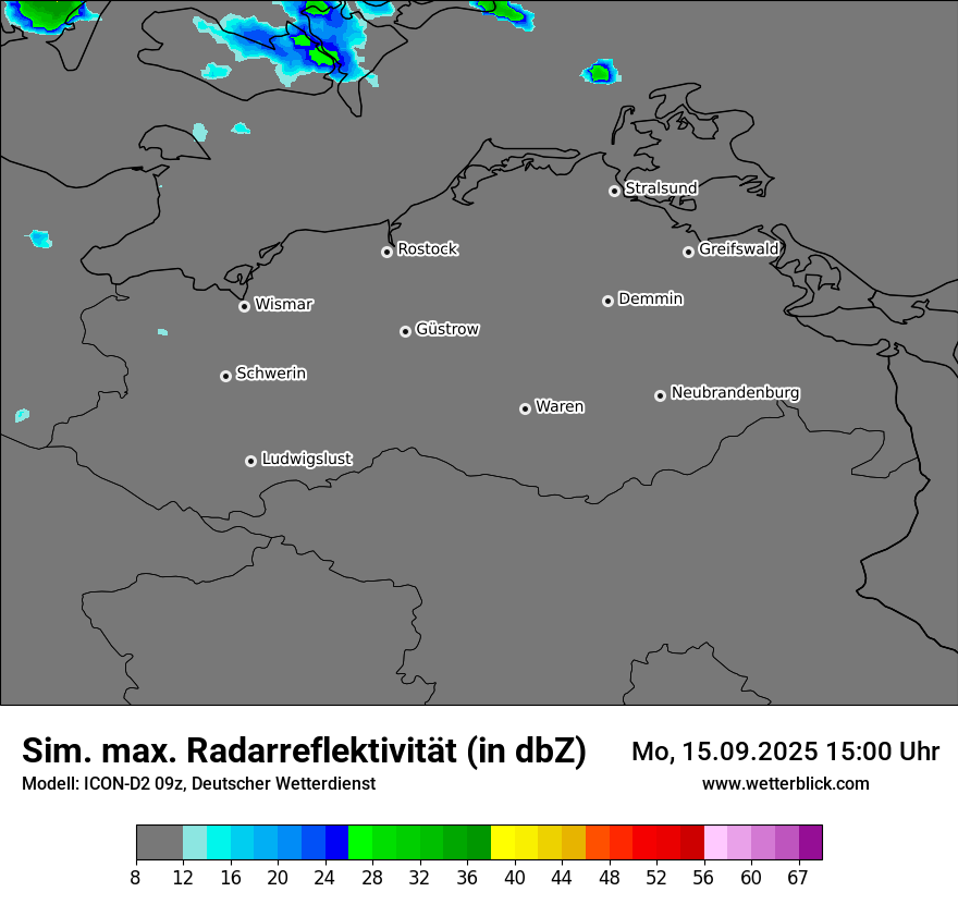 Modellkarten Simuliertes Radarbild