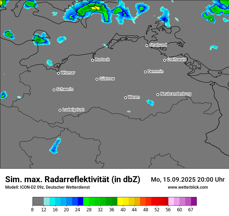 Modellkarten Simuliertes Radarbild
