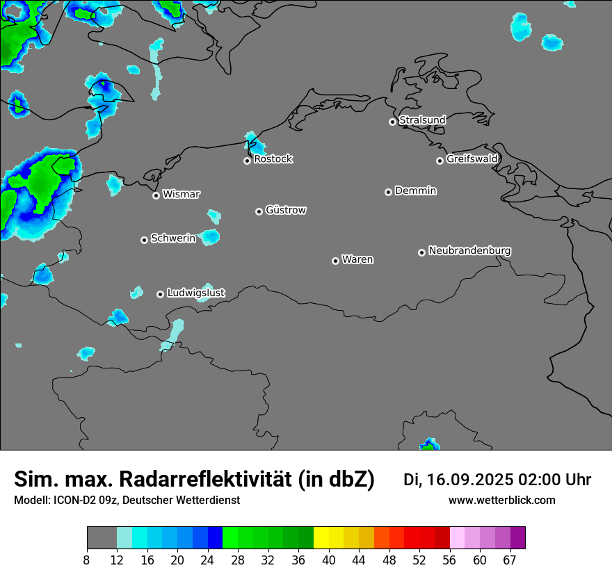 Modellkarten Simuliertes Radarbild