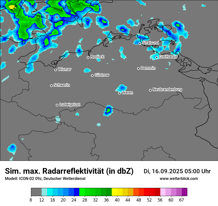 Modellkarten Simuliertes Radarbild