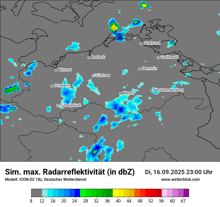 Modellkarten Simuliertes Radarbild