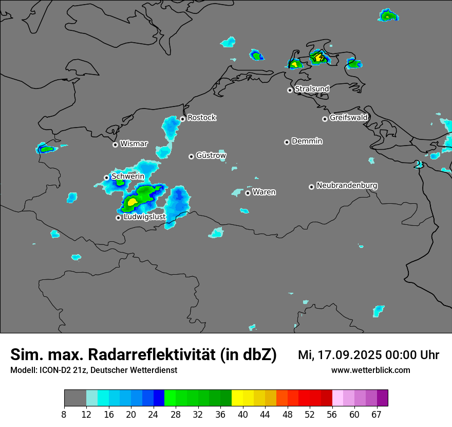Modellkarten Simuliertes Radarbild