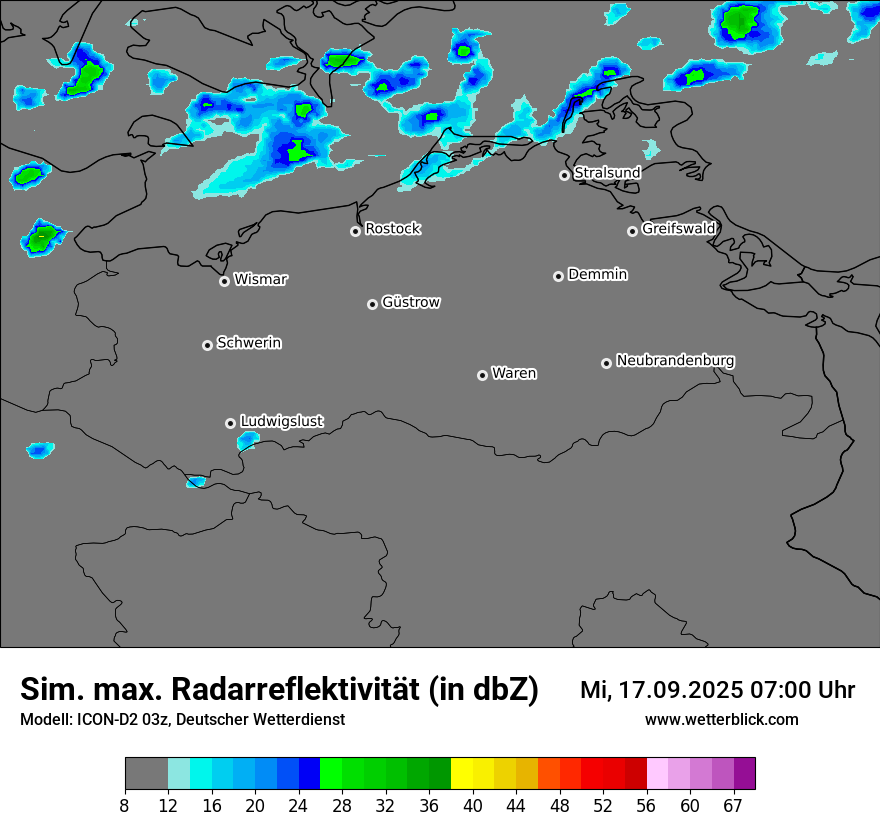 Modellkarten Simuliertes Radarbild