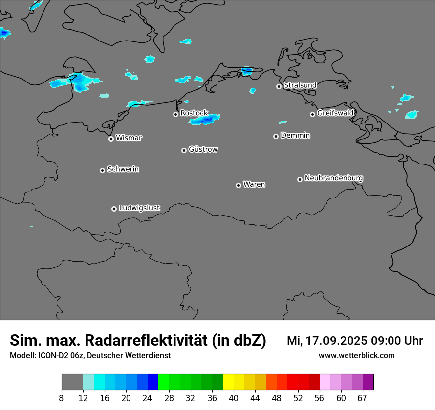 Modellkarten Simuliertes Radarbild