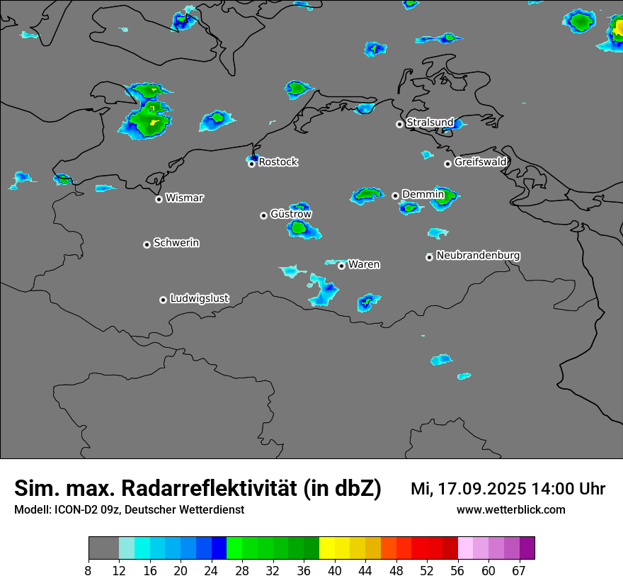 Modellkarten Simuliertes Radarbild