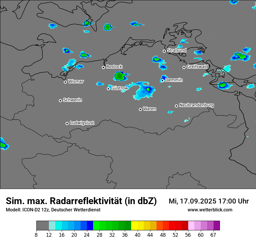 Modellkarten Simuliertes Radarbild