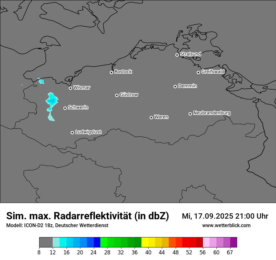 Modellkarten Simuliertes Radarbild