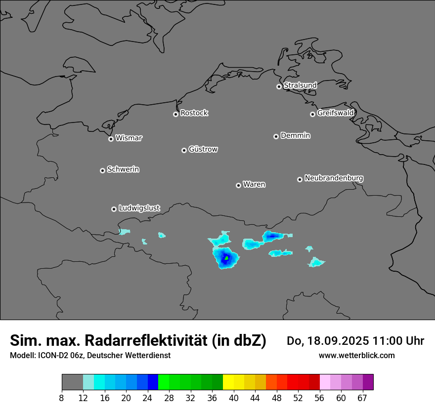 Modellkarten Simuliertes Radarbild