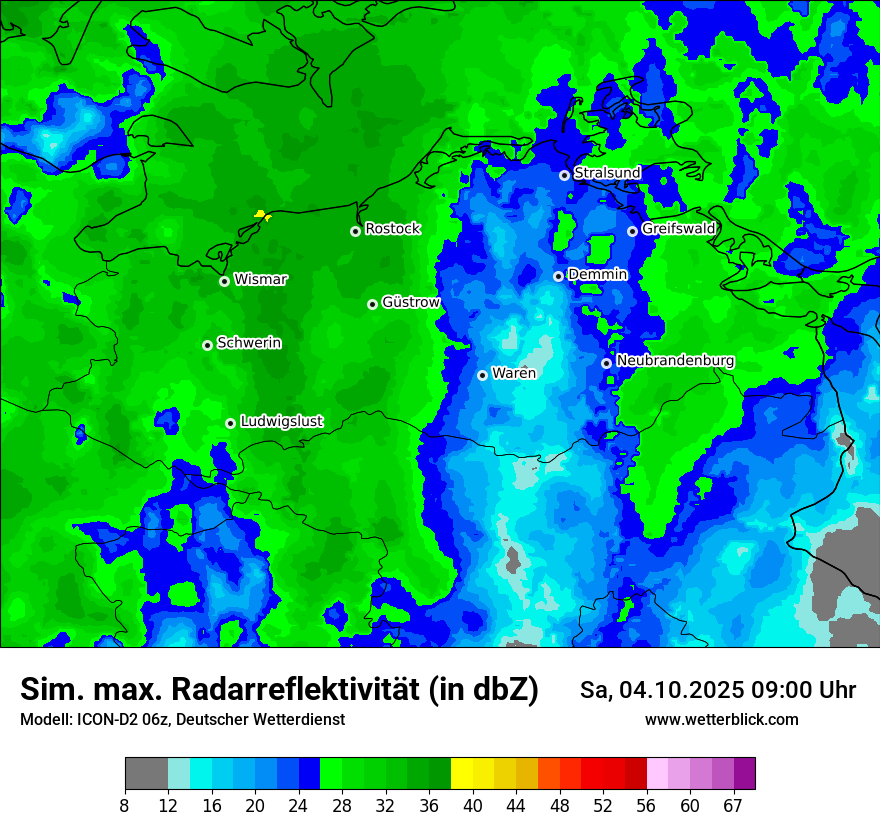 Modellkarten Simuliertes Radarbild