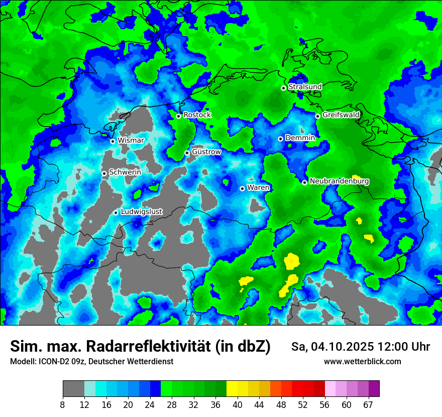 Modellkarten Simuliertes Radarbild