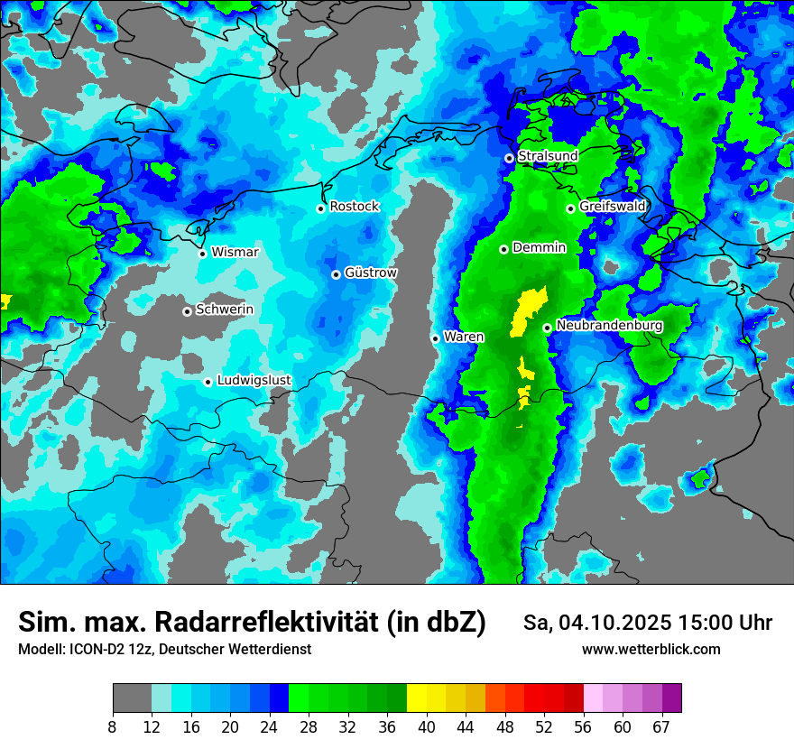 Modellkarten Simuliertes Radarbild