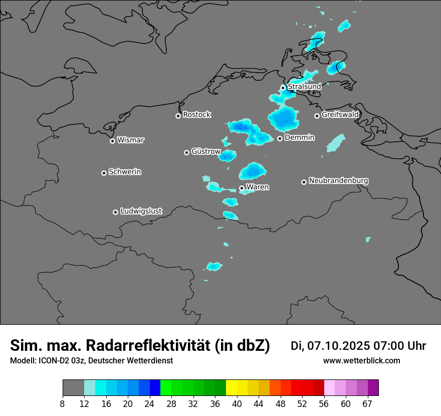 Modellkarten Simuliertes Radarbild