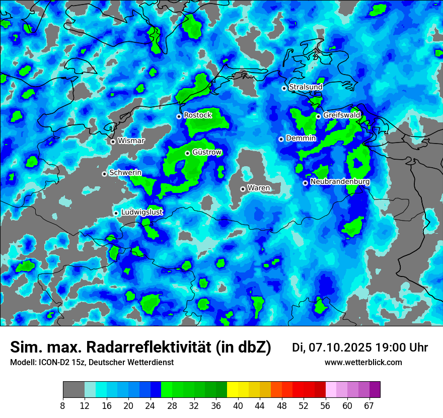 Modellkarten Simuliertes Radarbild