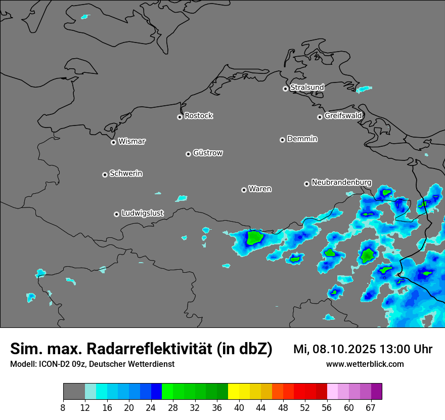 Modellkarten Simuliertes Radarbild