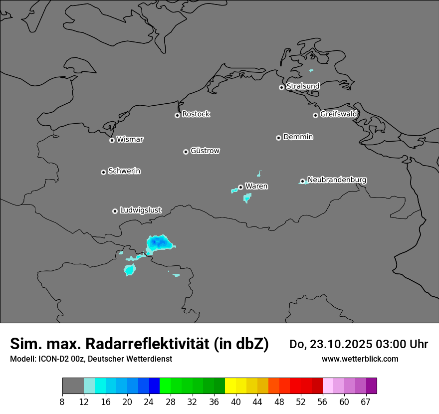 Modellkarten Simuliertes Radarbild