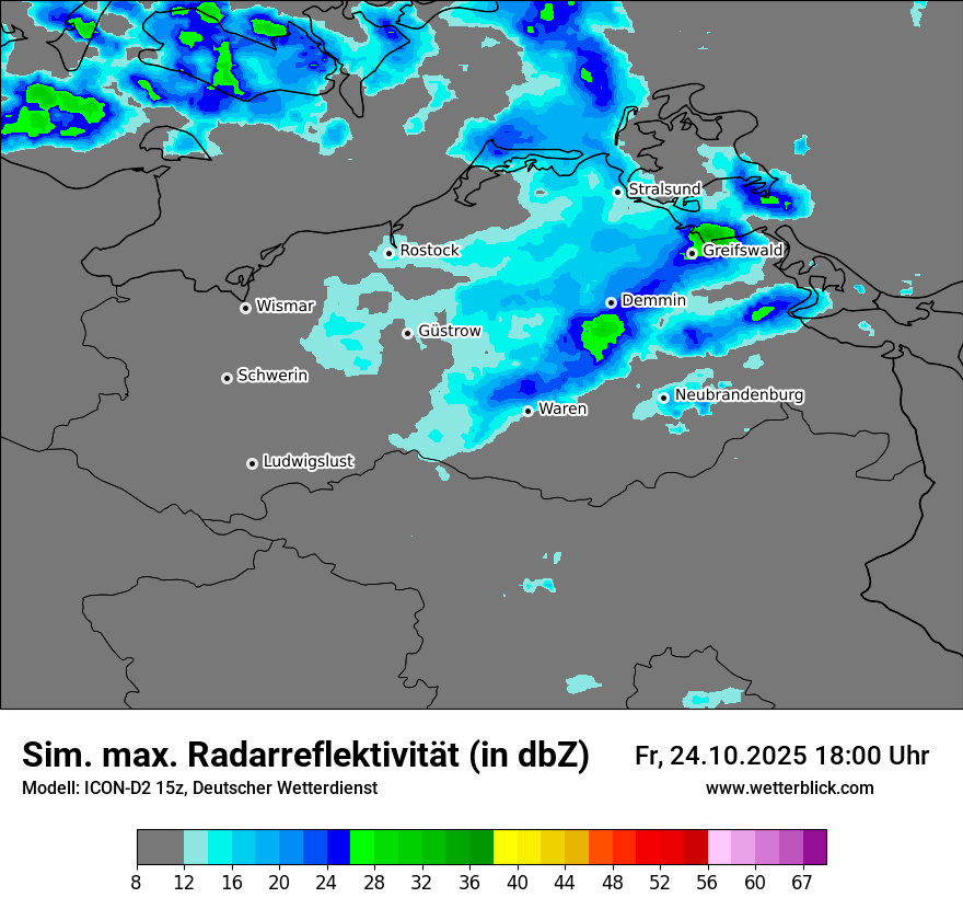 Modellkarten Simuliertes Radarbild