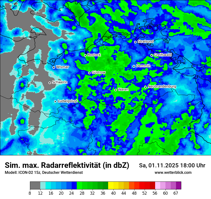 Modellkarten Simuliertes Radarbild
